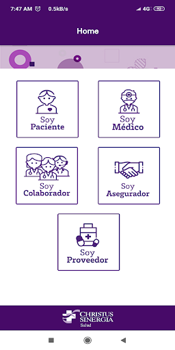 Android application CHRISTUS SINERGIA screenshort