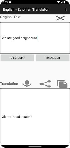 Android application English - Estonian Translator screenshort