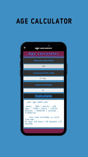 Age calculator Screen 3