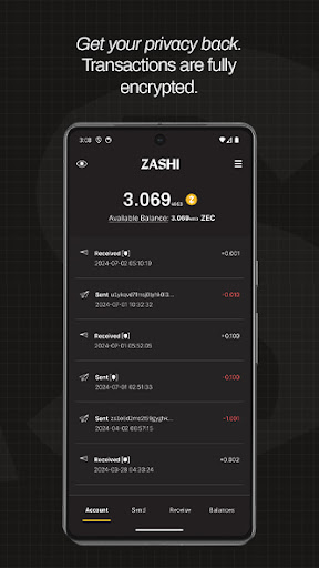 Zashi: Zcash Wallet Screen 3
