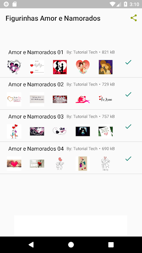 Android application Stickers: Love Valentine Heart screenshort