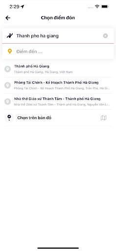 Android application Taxi Hà Giang screenshort