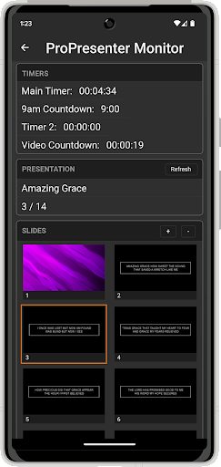 Android application Presentation Monitor screenshort