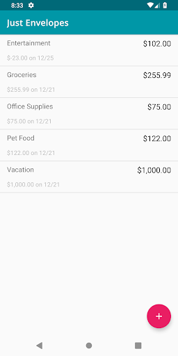 Just Envelopes: Easy Budgeting Screen 2