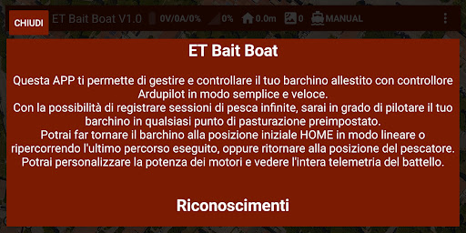 Android application ET Bait Boat screenshort