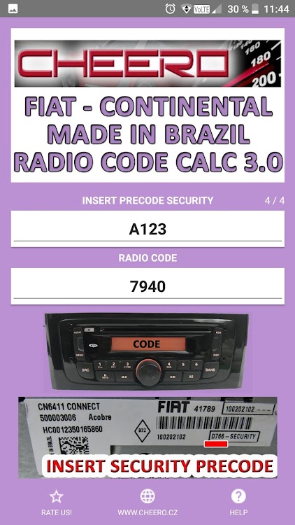 RADIO CODE for FIAT PALIO SIENA PUNTO IDEA BRAZIL by Cheero08 - (Android  Apps) — AppAgg