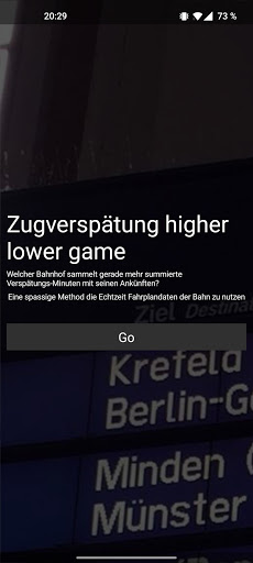 Android application Zugverspätung Higher Lower Gam screenshort