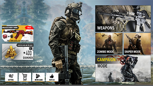 Android application Black Ops Commando :mobile FPS screenshort