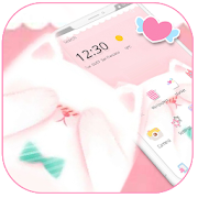 Pink Fluffy Cute Kitty Theme  Icon