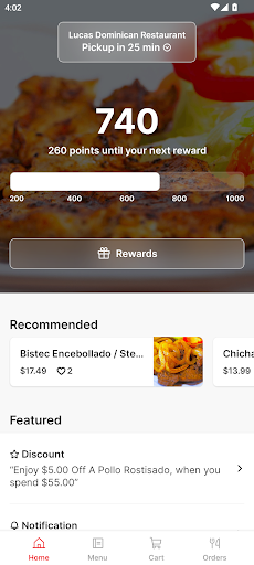Android application Lucas Dominican Restaurant screenshort