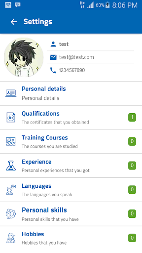 Android application Resume Pro - CV Editor screenshort
