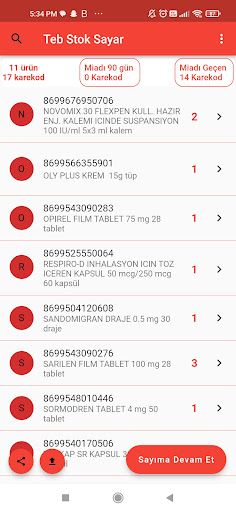 TEB Stok Sayar Screen 2
