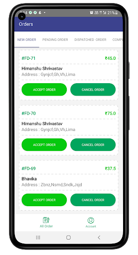 Android application Daily Grocery - Owner App screenshort