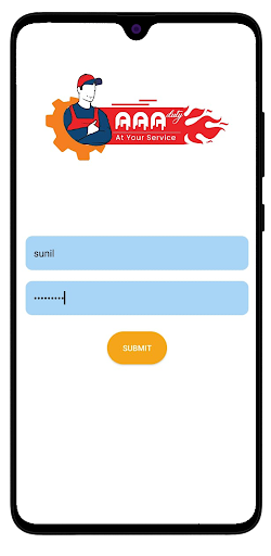 Android application AAA DUTY VENDOR REGISTRATION screenshort