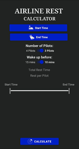 Android application Airline Crew Rest Calculator screenshort