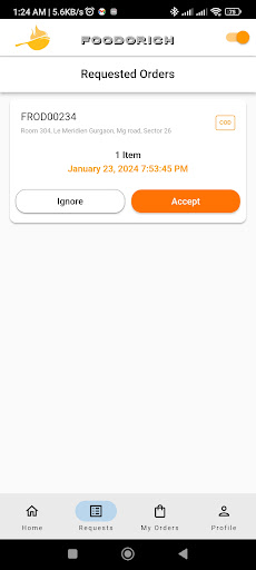 Foodorich Delivery Partner Screen 2