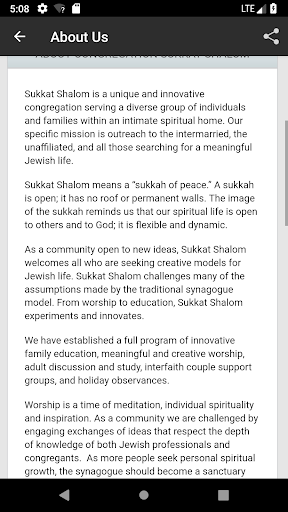 Congregation Sukkat Shalom Screen 2