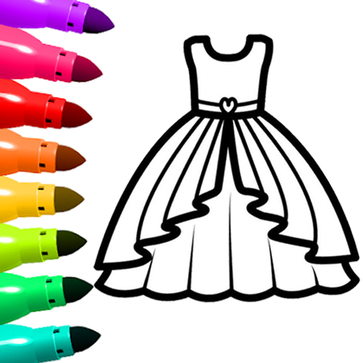 Dress Coloring Game Glitter  Icon