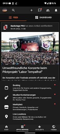 Android application Backstage PRO screenshort