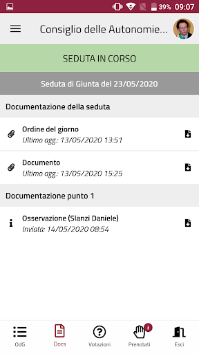 Sedute OnLine Screen 3