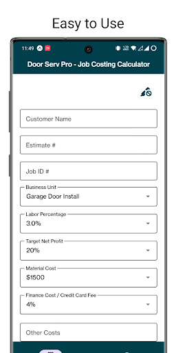 DSP - Job Costing Calculator Screen 2