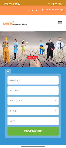 Android application World community screenshort