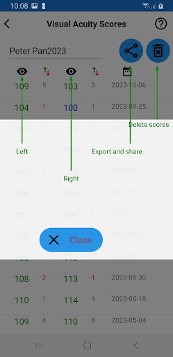 Visual Acuity Charts Screen 3