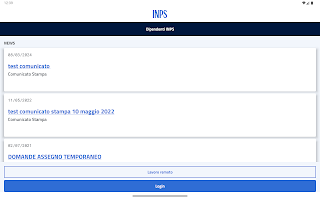 screenshot of Dipendenti INPS Tablet