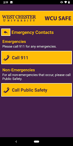 WCU SAFE Screen 2