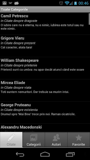 Android application Citate Celebre screenshort