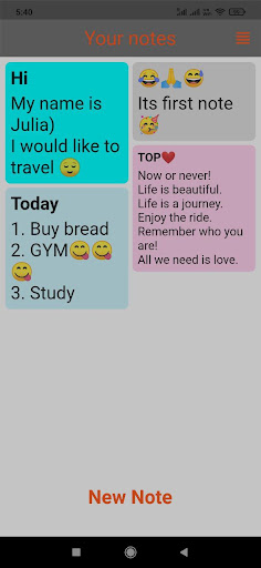 Android application Notes for you 2021 screenshort