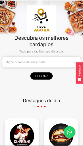 Android application Pede Agora screenshort
