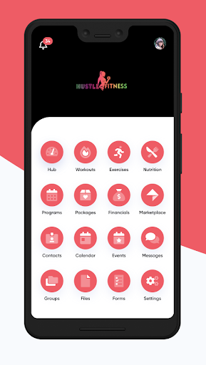 Android application Hustle Inc Fitness screenshort