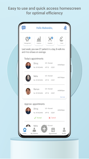 Android application Clini App by MobiHealth screenshort