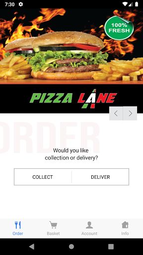 Android application Pizza Lane screenshort