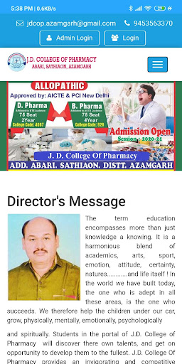 Android application JD College of Pharmacy Abari screenshort