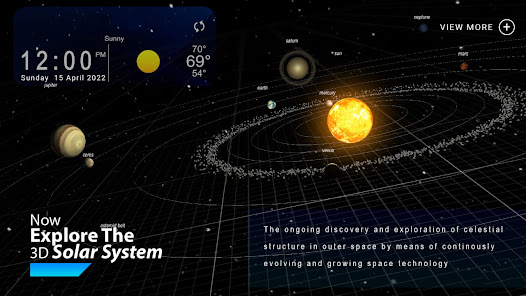 Screenshot 1 Sistema solar 3D Espacio Plane android