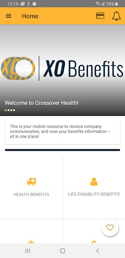 Android application XO Benefits screenshort