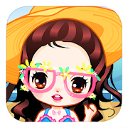 Cute girls seaside travel - dressup games for kids  Icon