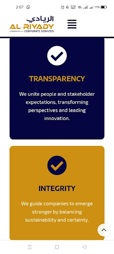Alriyady Corporate Services Screen 2