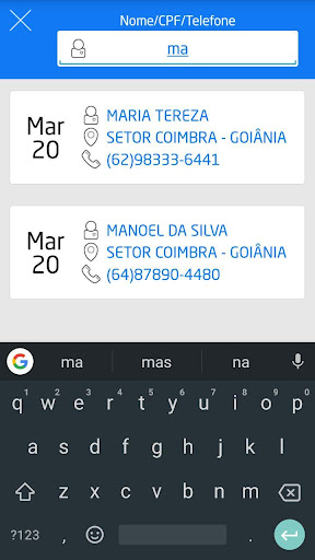 Cadastro de Clientes Screen 2