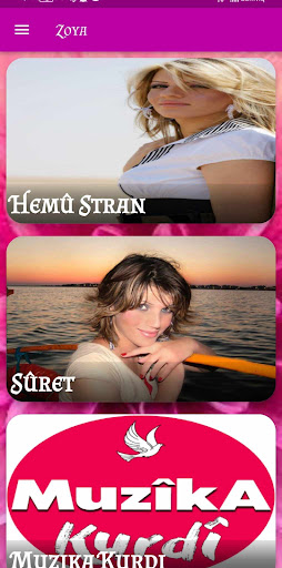 Android application Zoya Kurdi screenshort