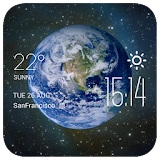 Earth in Universe Clock Widget icon