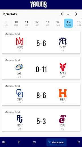 Yaquis de Obregón Screen 2