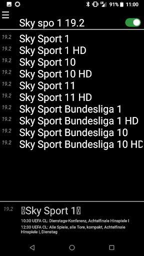 Android application Enigma2 channel changer screenshort