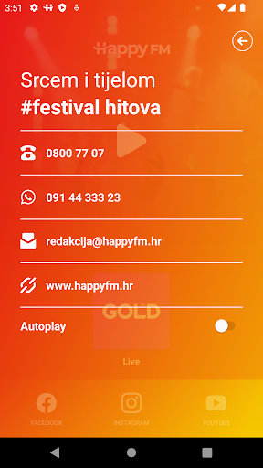 Android application Happy FM screenshort