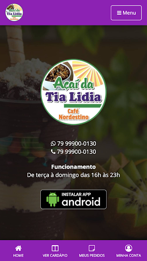 Android application Café Nordestino Açaí Tia Lídia screenshort