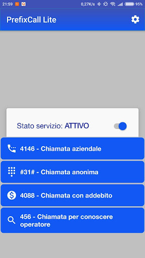 Android application PrefixCall screenshort