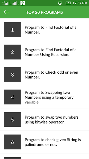 Interview Programs & Solution Screen 3