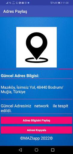 Adres Paylaş - Share Adress Screen 2